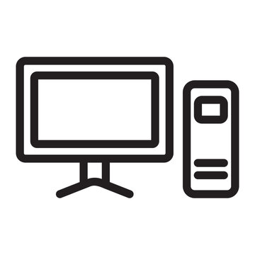 black computer monitor and tower clip art preview