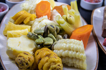 Typical peruvian food, Sancochado is a typical dish of Peruvian gastronomy