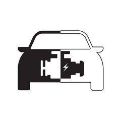 car engine maintenance service. Editable vector isolated on white background.
