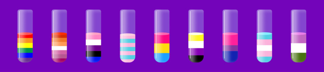 Flags of LGBT. Gay, Lesbian, Bisexual, Transgender and Queer pride symbols