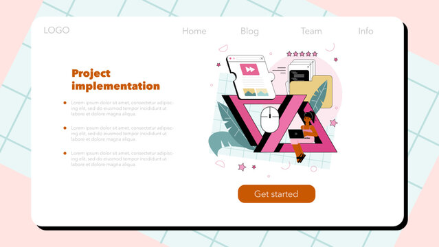 Back end development web banner or landing page. Software development