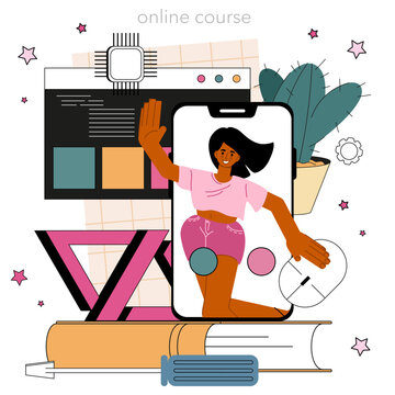 Website programming online service or platform. Content management