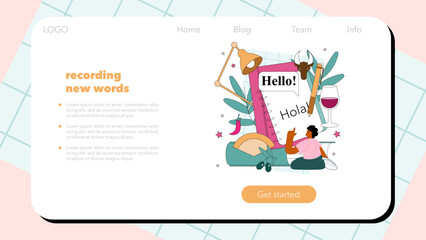 Spanish language web banner or landing page. Language school © inspiring.team
