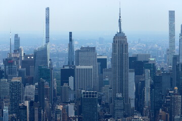 Fototapeta na wymiar New York USA September 4, 2022. New York from 102 floors of the World Trade Center.