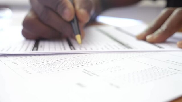 Focus on Concentration, knowledge, responses- multiple choise exam