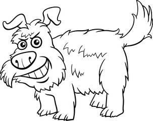 cartoon funny shaggy dog animal character coloring page