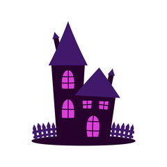 halloween vector illustration of haunted house isolated