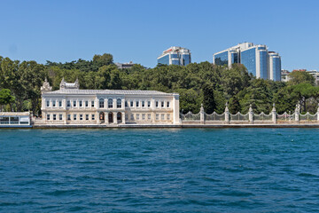 Panorama from Bosporus to city of Istanbul, Turkey