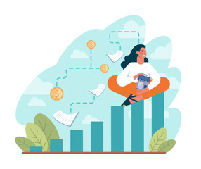 Business launching and boost concept. Company and personal
