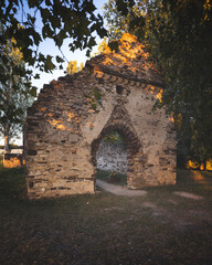 Medieval ruin temple at lake Balaton, Hungary