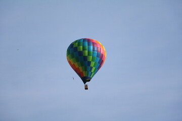 Colorful hot air balloon over Matera, Italia