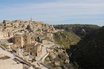 Fototapeta na wymiar View to the city of Matera, Italy