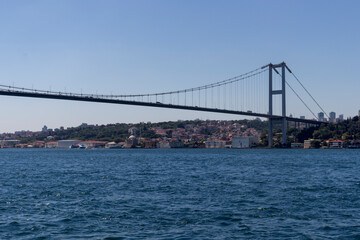Panorama from Bosporus to city of Istanbul, Turkey