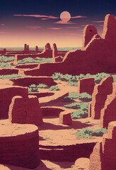 Chaco Canyon National Historic Park Illustration