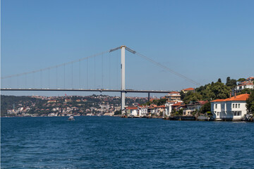Panorama from Bosporus to city of Istanbul, Turkey