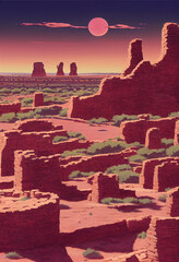 Chaco Canyon National Historic Park Illustration