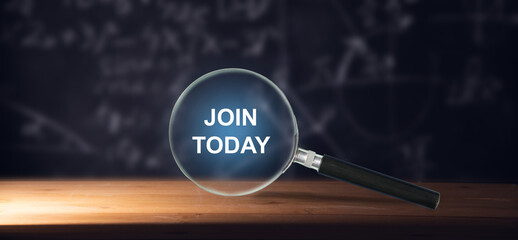 Magnifying glass and join today