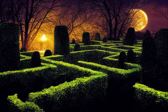 halloween hedge maze