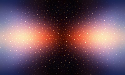 Fototapeta na wymiar Sparkles cloud in red light illuminated dark violet symmetrical background. 
