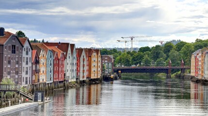 centre ville de Trondheim en Norvège
