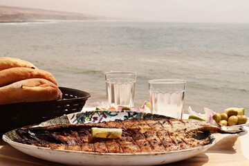 Grilled fresh fish at the beach