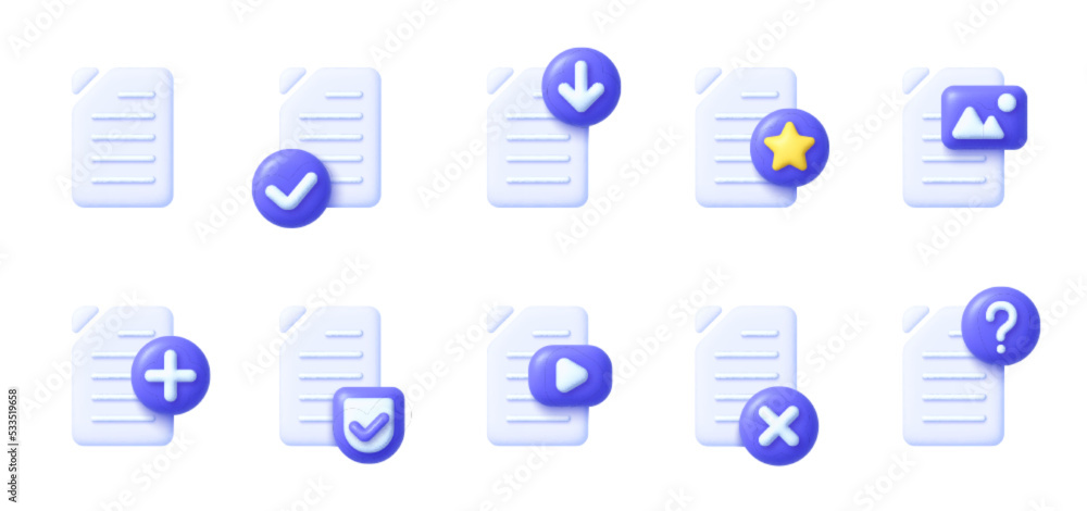 Poster files 3d big set. vector files. business icon. check mark icon. icon for web design. vector illustra