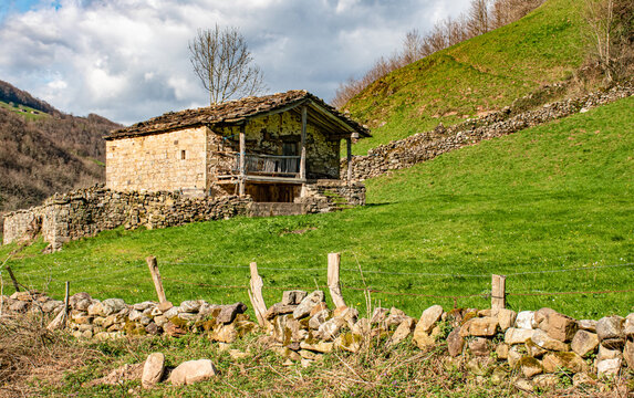 Typical pasiega cabin in Vega de Pas Cantabria, Spain 