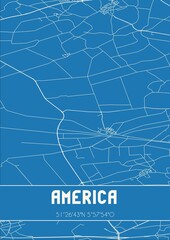 Blueprint of the map of America located in Limburg the Netherlands.