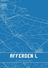 Blueprint of the map of Afferden L located in Limburg the Netherlands.