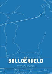 Blueprint of the map of Balloërveld located in Drenthe the Netherlands.