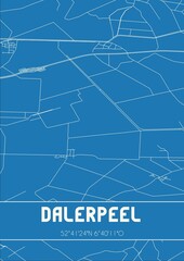 Blueprint of the map of Dalerpeel located in Drenthe the Netherlands.