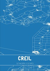 Blueprint of the map of Creil located in Flevoland the Netherlands.