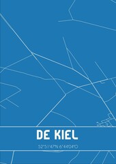 Blueprint of the map of De Kiel located in Drenthe the Netherlands.