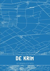 Blueprint of the map of De Krim located in Overijssel the Netherlands.