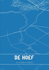 Blueprint of the map of de Hoef located in Utrecht the Netherlands.