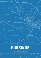 Blueprint of the map of Eursinge located in Drenthe the Netherlands.