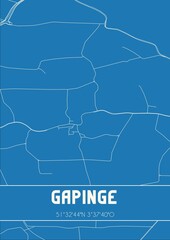 Blueprint of the map of Gapinge located in Zeeland the Netherlands.