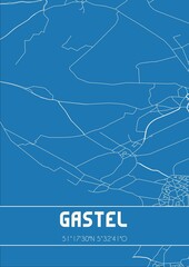 Blueprint of the map of Gastel located in Noord-Brabant the Netherlands.