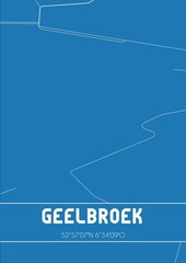 Blueprint of the map of Geelbroek located in Drenthe the Netherlands.