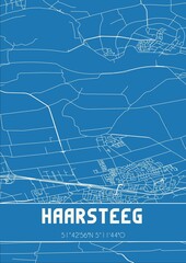 Blueprint of the map of Haarsteeg located in Noord-Brabant the Netherlands.