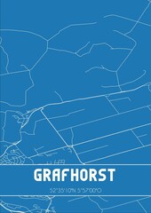 Blueprint of the map of Grafhorst located in Overijssel the Netherlands.