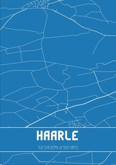 Blueprint of the map of Haarle located in Overijssel the Netherlands.