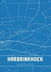 Blueprint of the map of Harbrinkhoek located in Overijssel the Netherlands.