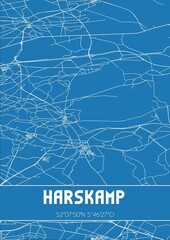 Blueprint of the map of Harskamp located in Gelderland the Netherlands.