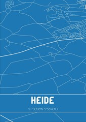 Blueprint of the map of Heide located in Limburg the Netherlands.