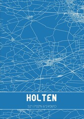 Blueprint of the map of Holten located in Overijssel the Netherlands.