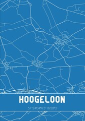 Fototapeta premium Blueprint of the map of Hoogeloon located in Noord-Brabant the Netherlands.