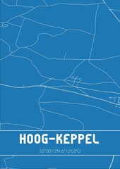 Blueprint of the map of Hoog-Keppel located in Gelderland the Netherlands.