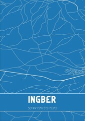 Blueprint of the map of Ingber located in Limburg the Netherlands.