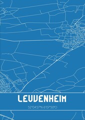 Blueprint of the map of Leuvenheim located in Gelderland the Netherlands.